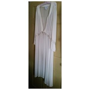 April Cornell Sheer White Overdress w Sequins XL